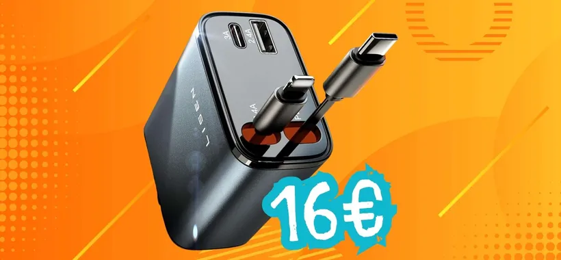 Caricatore USB per auto con cavi integrati e potenza da 69W a soli 16€