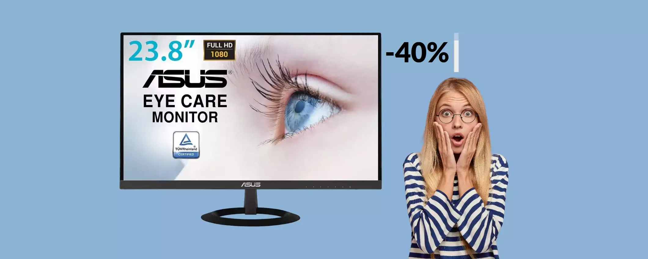 Monitor FullHD Asus con cornici ULTRA sottili: solo 113€ ed è tuo