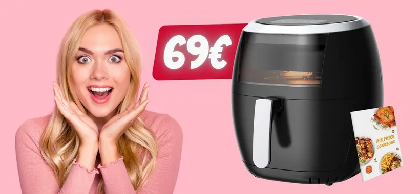 Friggitrice ad aria da 8L con 8 programmi tua a soli 69€ su Amazon