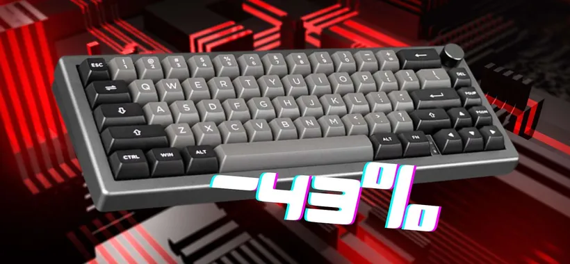 Tastiera wireless da gaming con manopola e tasti meccanici RGB (-43%)