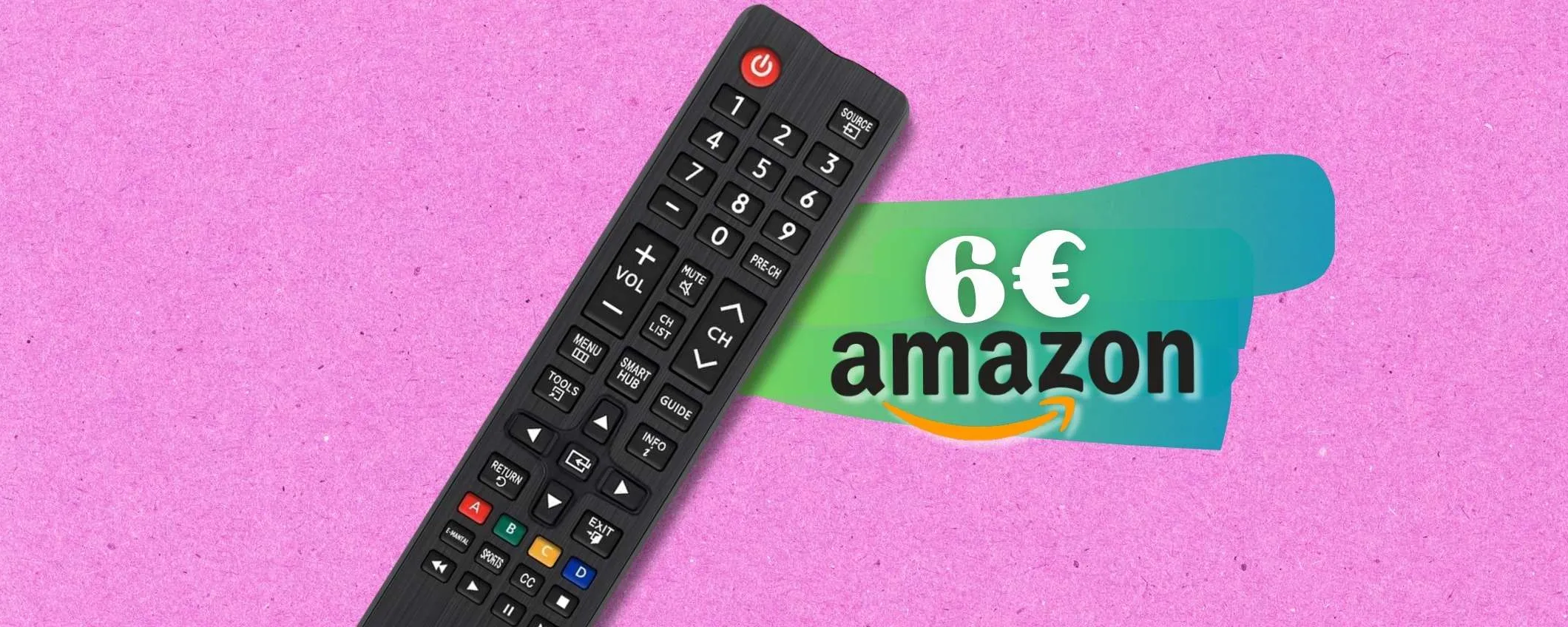Telecomando UNIVERSALE che salva i televisori Samsung: 6€ su Amazon