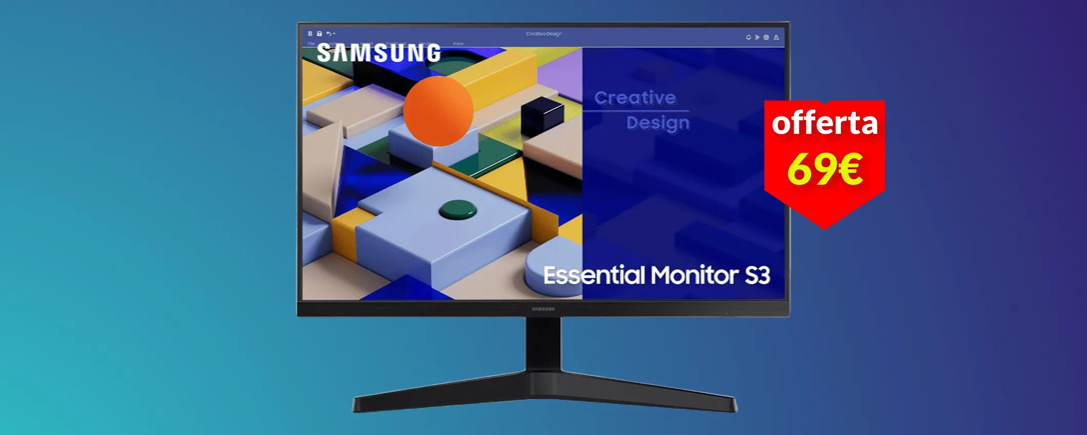 Sai che bastano 69€ per questo monitor FullHD Samsung da 24''? Poche unità