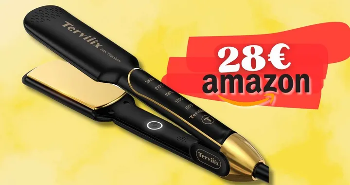 Piastra capelli PROFESSIONALE in titanio per capelli lisci e mossi (28€)
