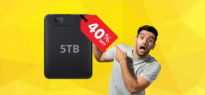FOLLIA Amazon: hard disk portatile WD da 5TB a SOLI 108€