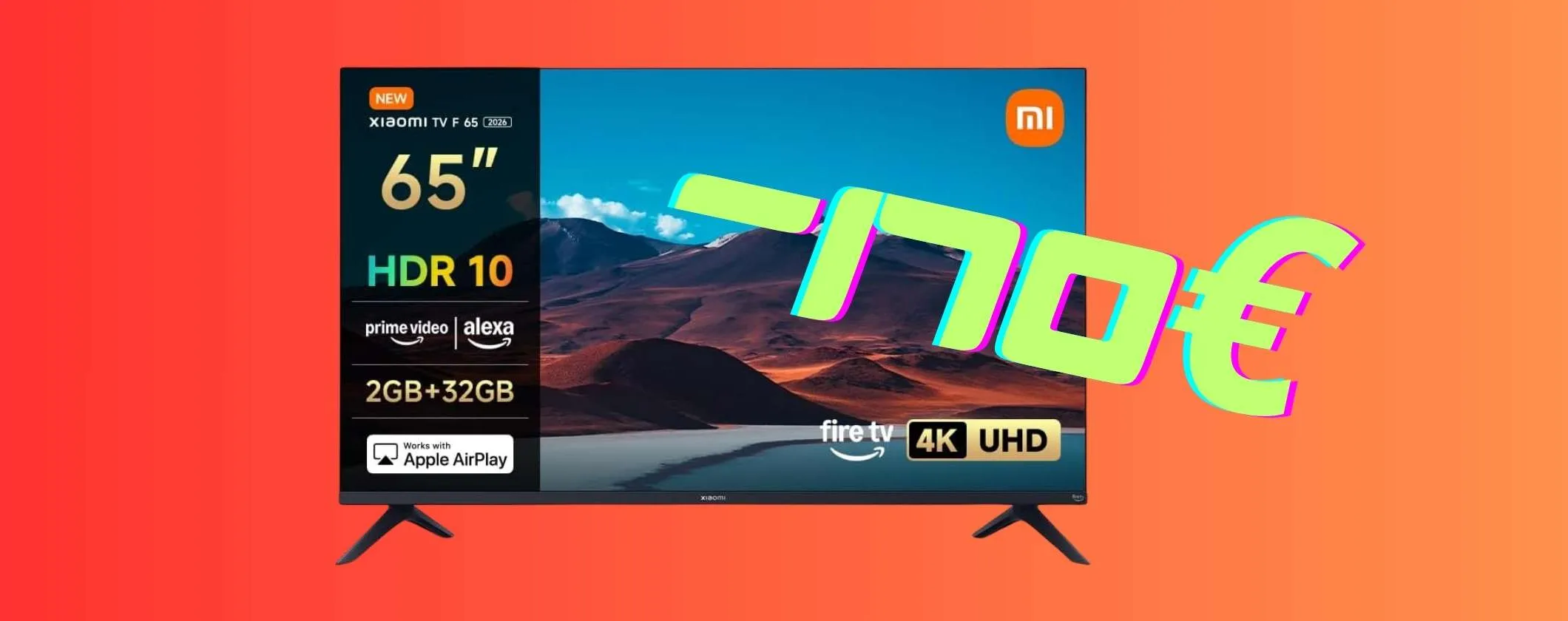 Smart TV Xiaomi da 65 pollici 4K UHD con Alexa integrata a prezzo shock