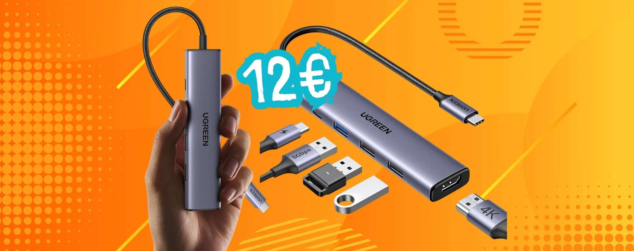 Hub USB-C 5 in 1 con HDMI, PD e USB a soli 12€: offerta folle Amazon