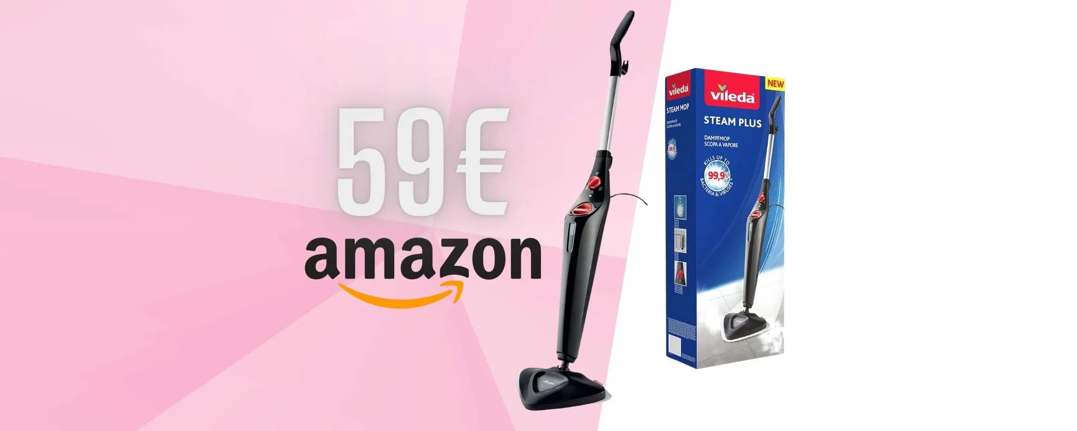 Vileda Steam PLUS: la scopa a vapore che elimina tutti i batteri tua a 59€