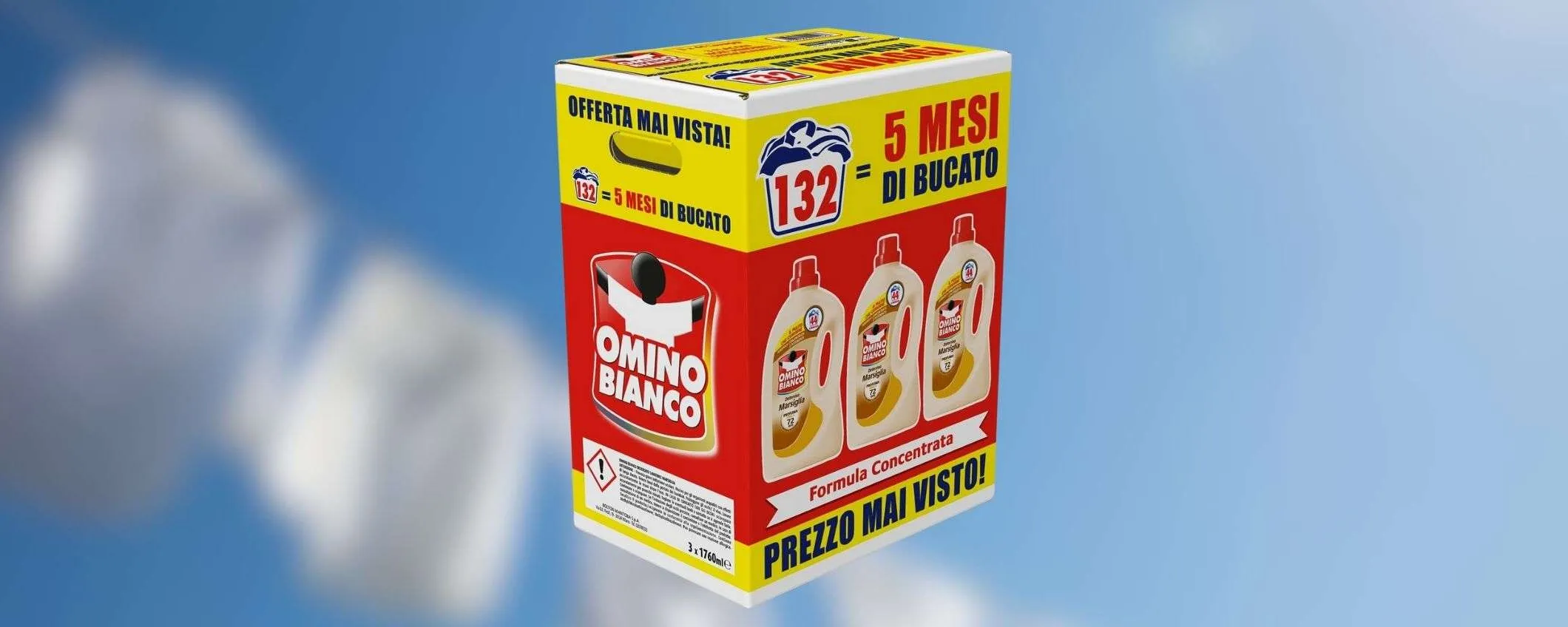 Detersivo lavatrice liquido Omino Bianco: la confezione da 3 a PREZZO SCORTA (-42%)