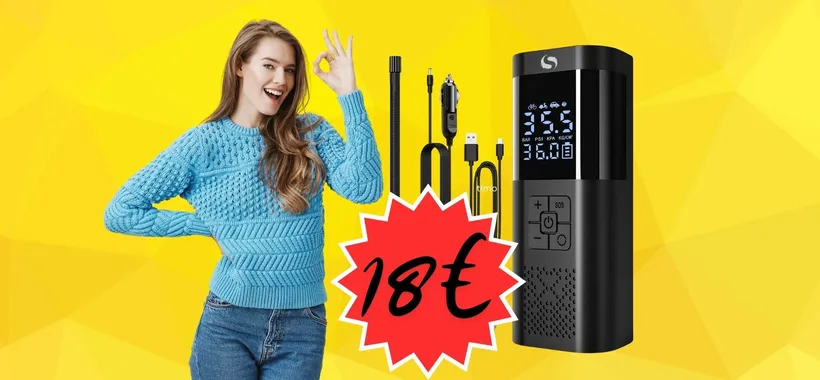 Compressore portatile: utilissimo per viaggi lunghi e non solo (18€)