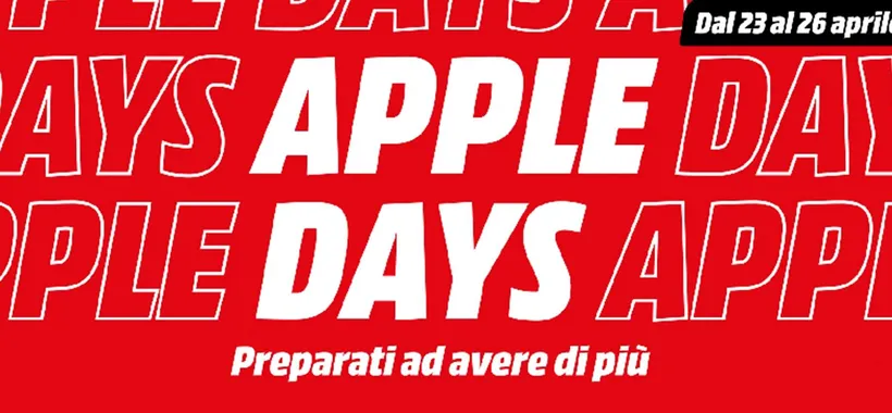 Volantino MediaWorld: con gli Apple Days, iPhone e MacBook scontatissimi