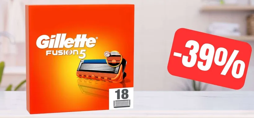 Lamette per Gillette Fusion 5: 18 ricambi a PREZZO SCORTA su Amazon (-39%)