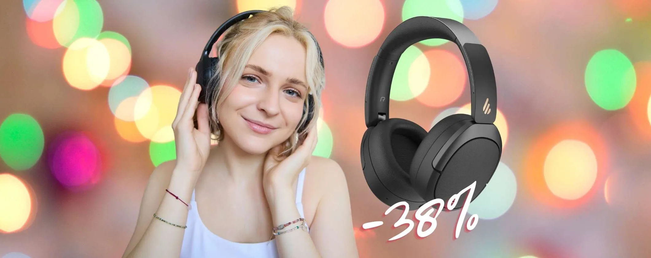 Edifier W80: cuffie Bluetooth multipoint con cancellazione del rumore (-38%)