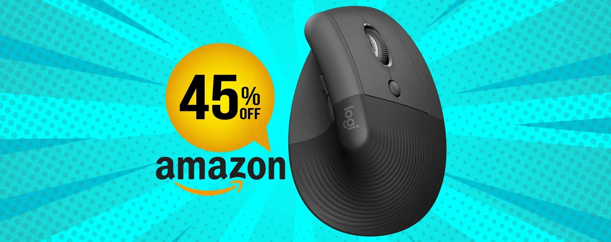 Lavora in piena comodità con il mouse wireless verticale Logitech Lift (-45%)