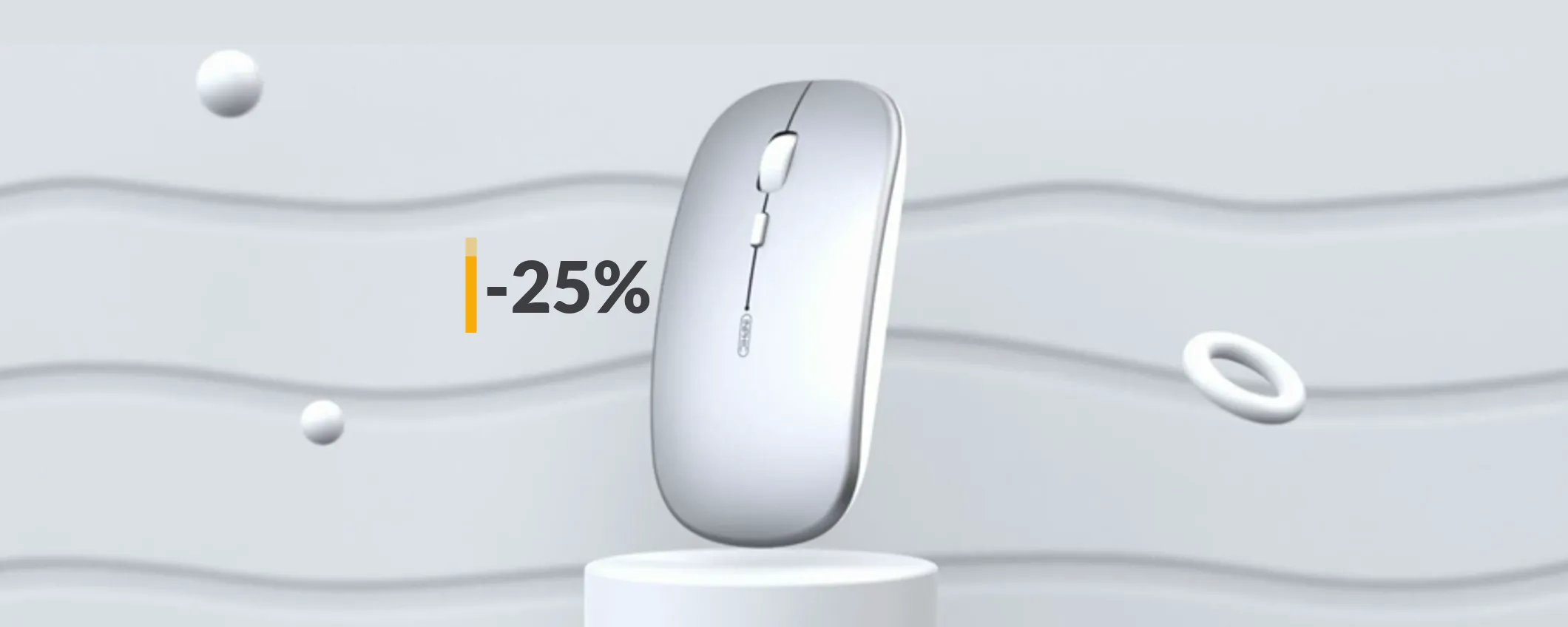Mouse wireless infallibile, ergonomico e silenzioso: bastano 14€