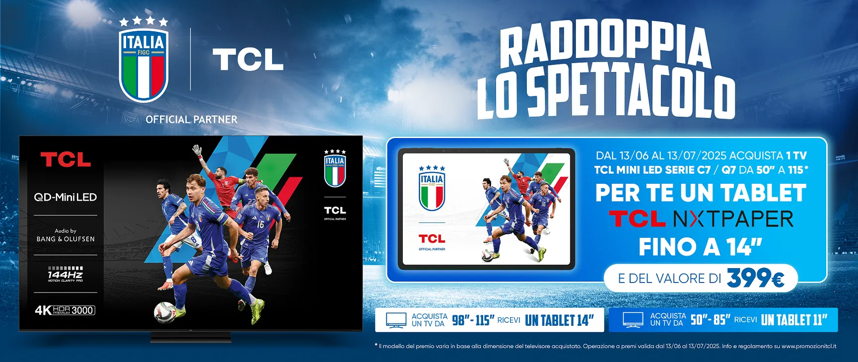 Tablet in regalo con i TV TCL Mini LED Serie C7: promozione valida fino al 13 luglio 2025