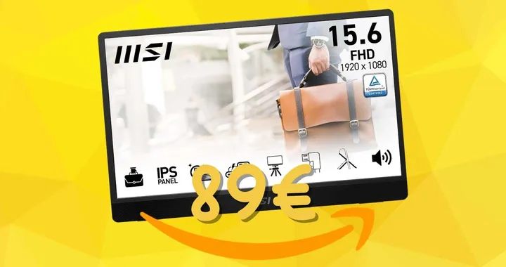 Lavora comodo anche fuori casa con il monitor portatile MSI PRO a soli 89€