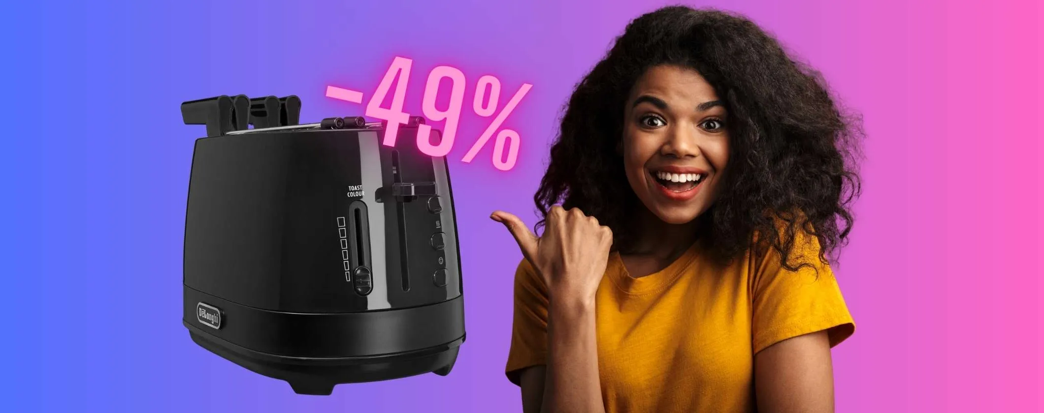 Tostapane con pinze by De'Longhi in offerta a tempo su Amazon
