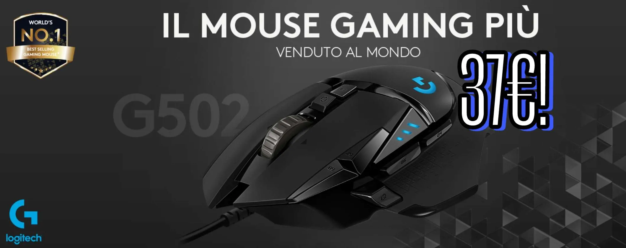 Crolla il prezzo del Mouse da Gaming TOP GAMMA di Logitech su Amazon (37€)