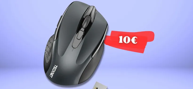 Mouse wireless a soli 10€ con micro ricevitore USB: batteria 24 MESI