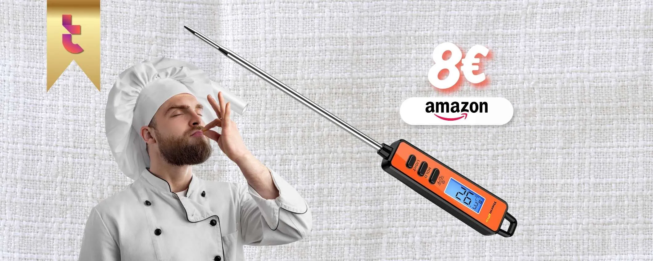 Cucina da chef e centra la cottura con il termometro inox a 8€