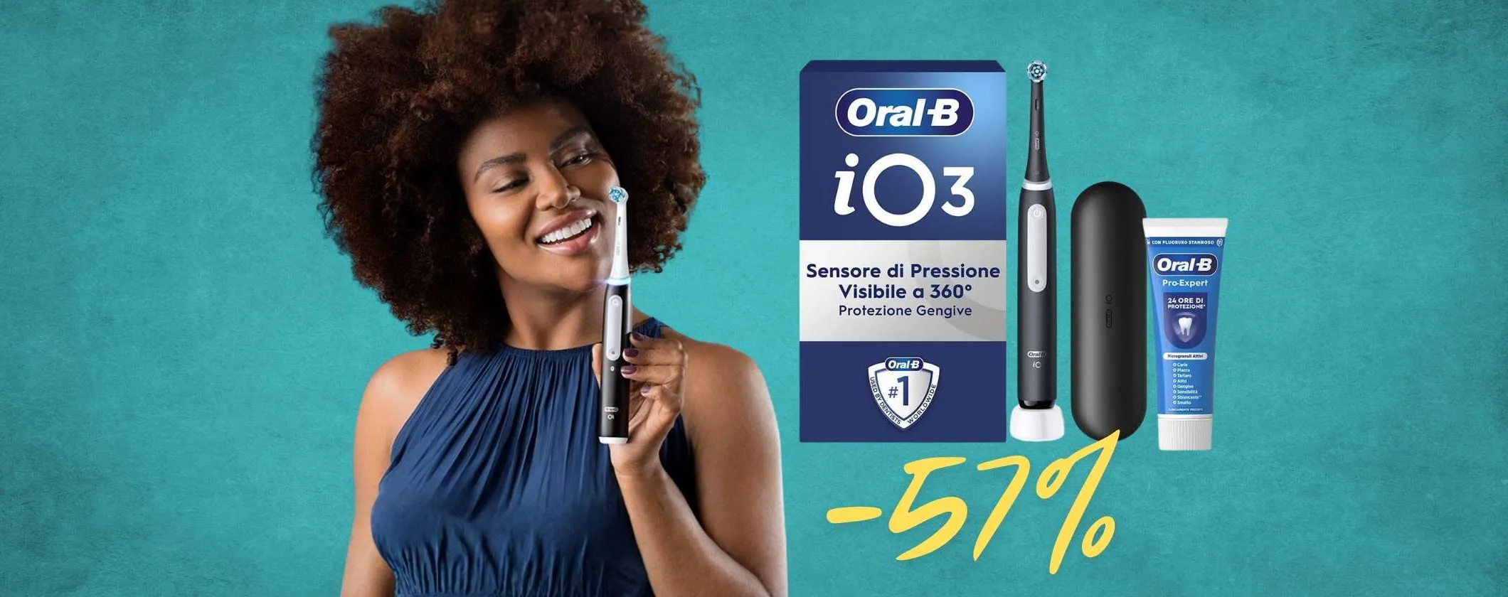 Denti puliti come mai prima e un sorriso da sfoggiare con Oral-B iO 3 (-57%)