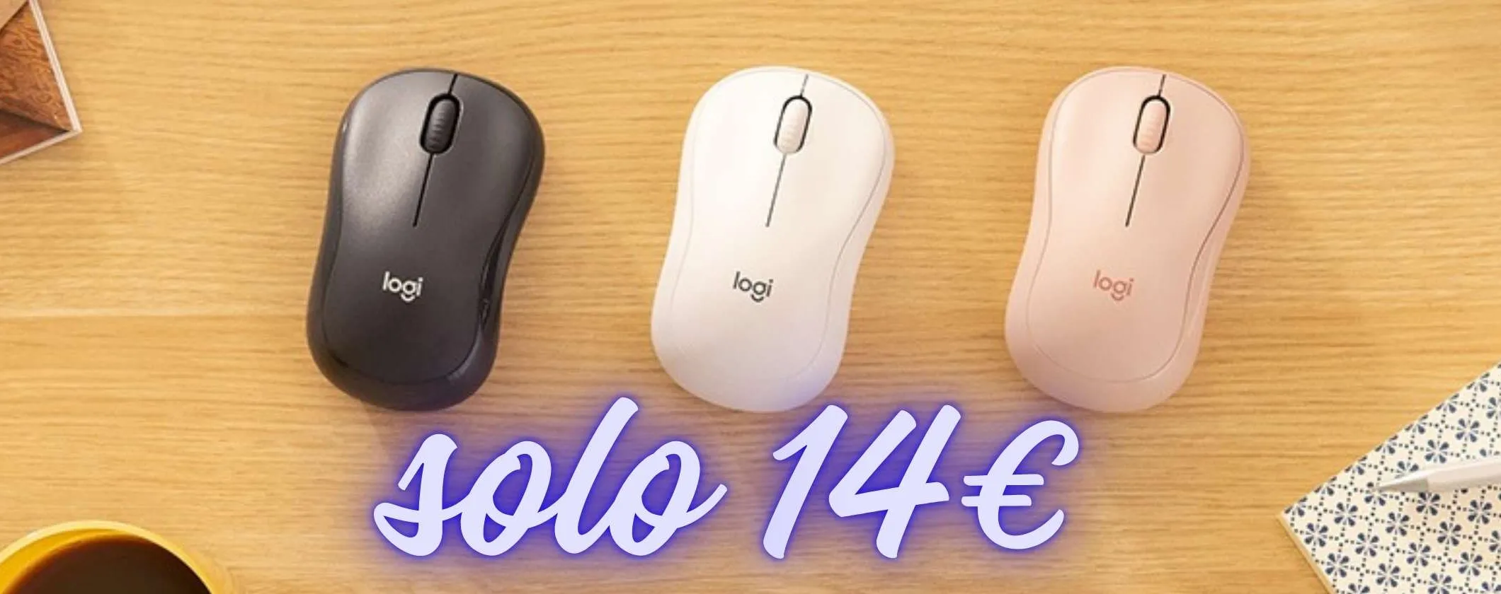 Leggero, compatto e dal prezzo ridicolo: il mouse wireless Logitech M240 è tuo a 14€