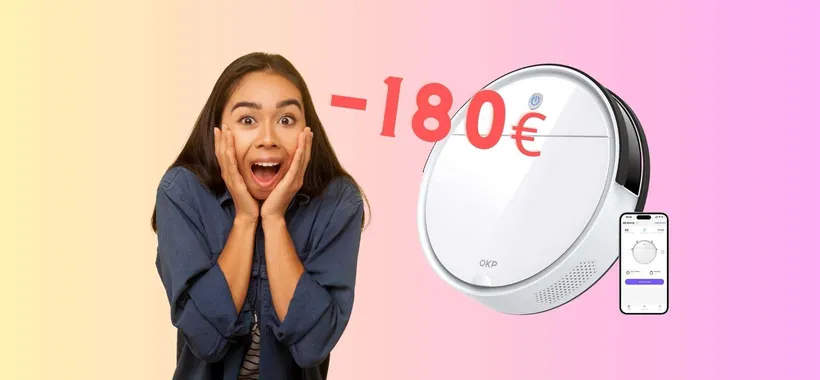 FOLLIA Amazon: doppio SCONTO per questo robot aspirapolvere (-180€)