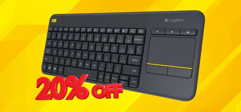 Logitech K400 Plus: tastiera wireless compatta con touchpad integrato (-20%)