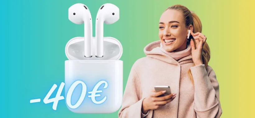 Apple AirPods di 2a generazione con chip H1 a OTTIMO PREZZO (-27%)