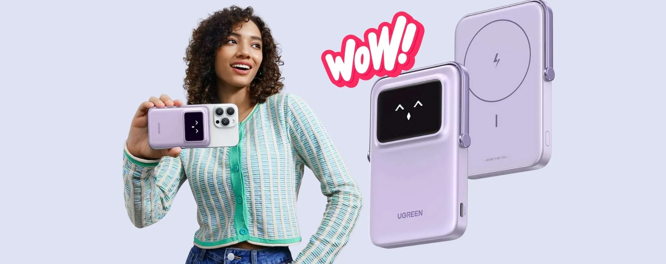 Power Bank con ricarica wireless e cablata più display e supporto pieghevole a 31€