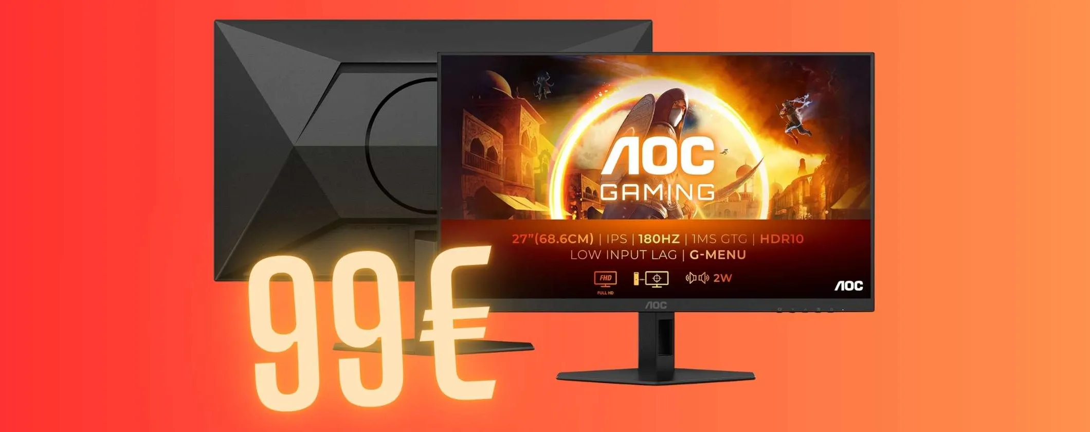 Monitor AOC Gaming da 27 pollici al minimo storico Amazon, solo 99€