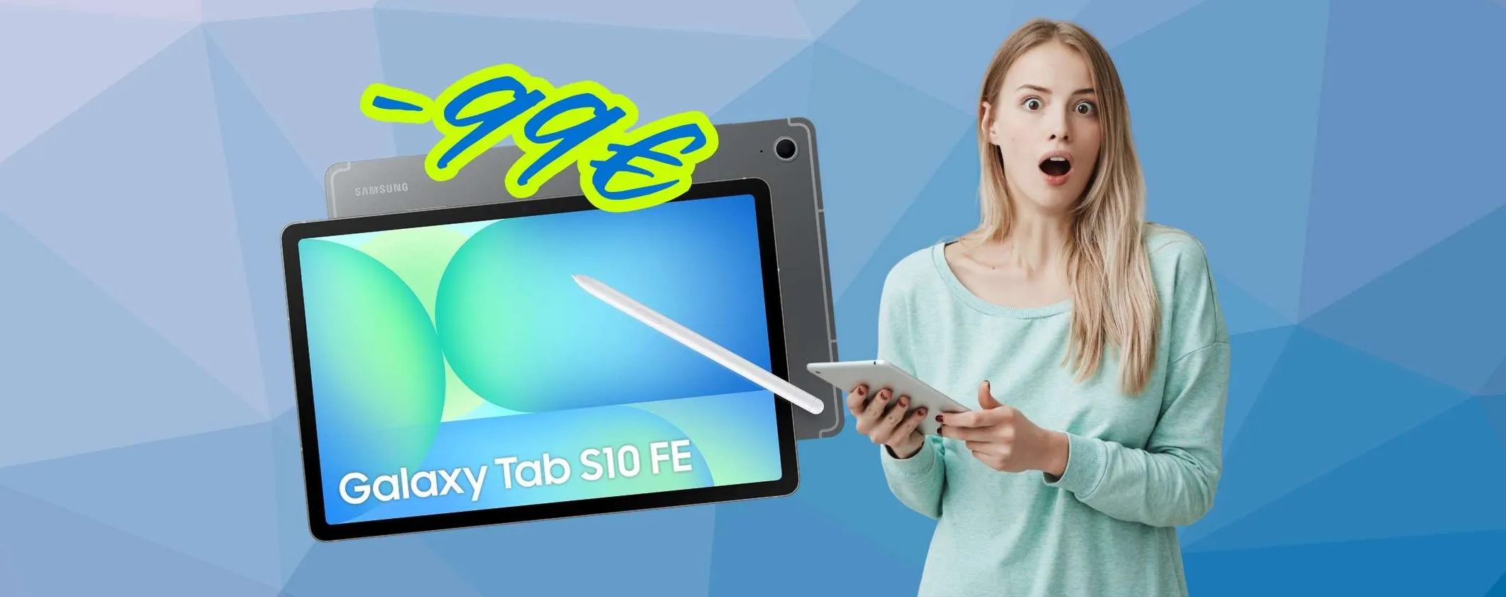 Samsung Galaxy Tab S10 FE con S Pen da 128GB a 99€ in MENO