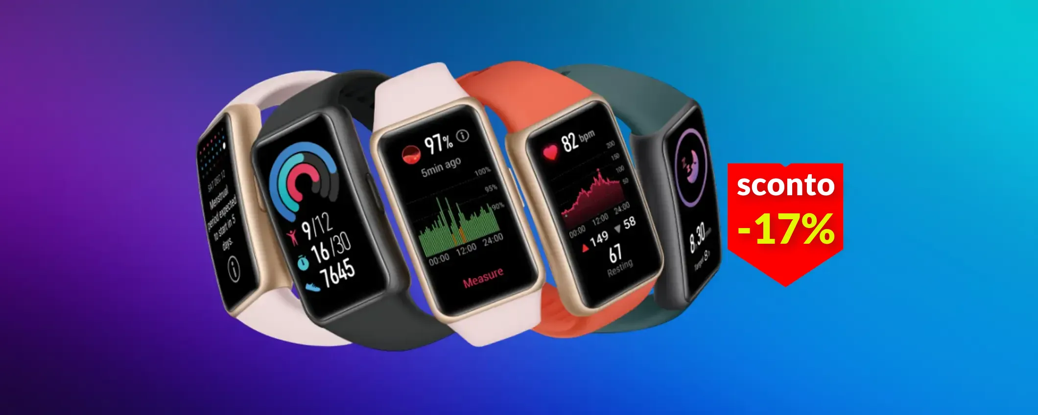 Huawei Band 6 costa meno di 50€: fitness e salute sempre sotto controllo