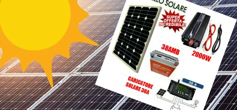 Kit fotovoltaico con inverter 2000W e accumulo a prezzo SPREGIUDICATO (169€)