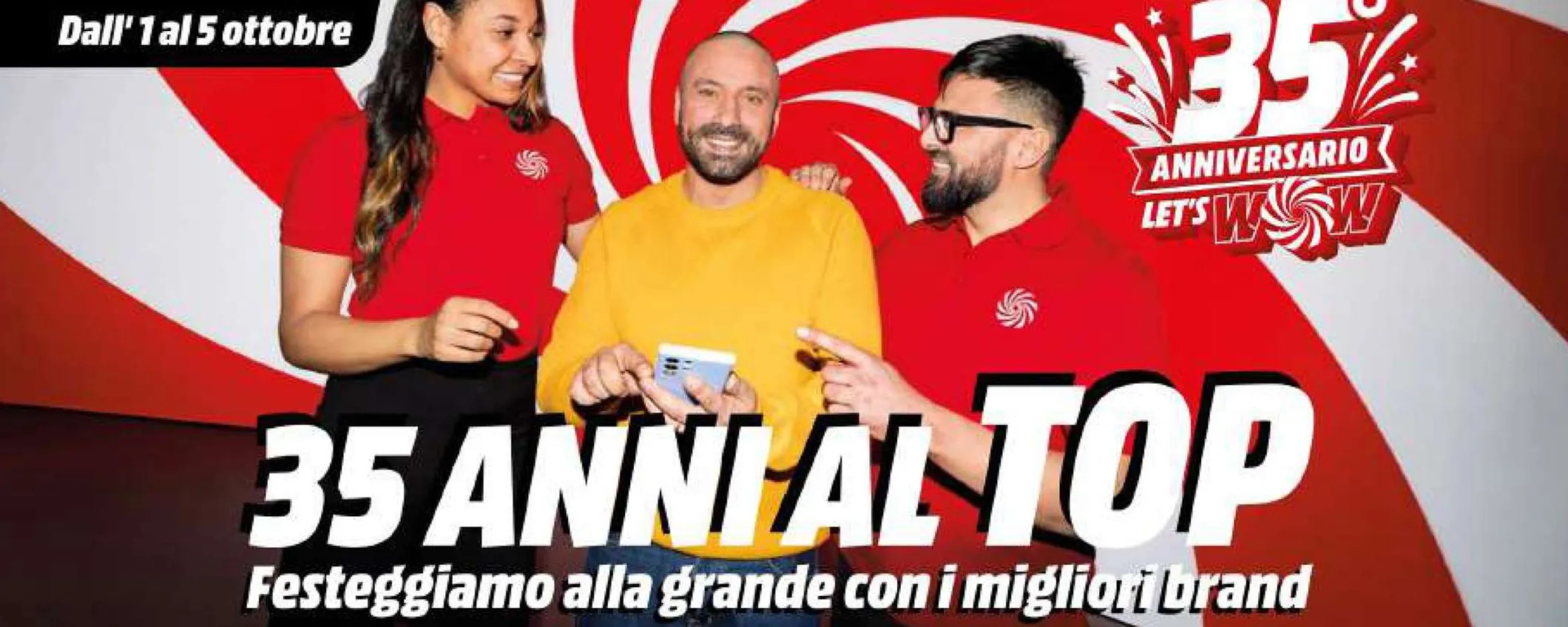 Volantino MediaWorld, offertissime sui migliori brand per i 35 anni dell'insegna