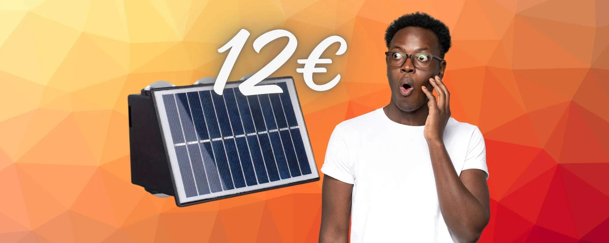 Lampada a LED per esterno con pannelli solari tua a 12€ (solo su eBay)