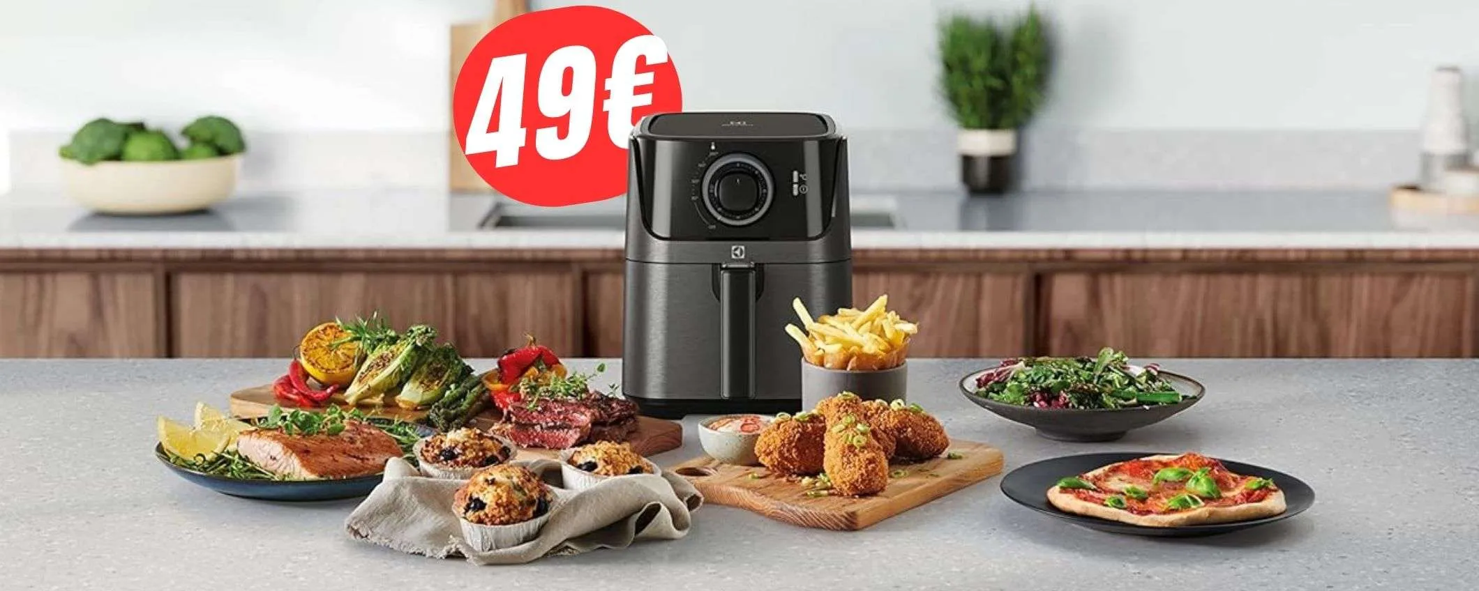 Solo 49€ per la FRIGGITRICE ad ARIA Electrolux grazie allo sconto del -58%!