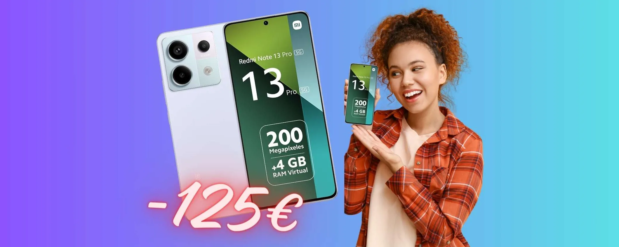 Redmi Note 13 Pro 5G da 256GB, con fotocamera da 200MP, a 125€ in MENO