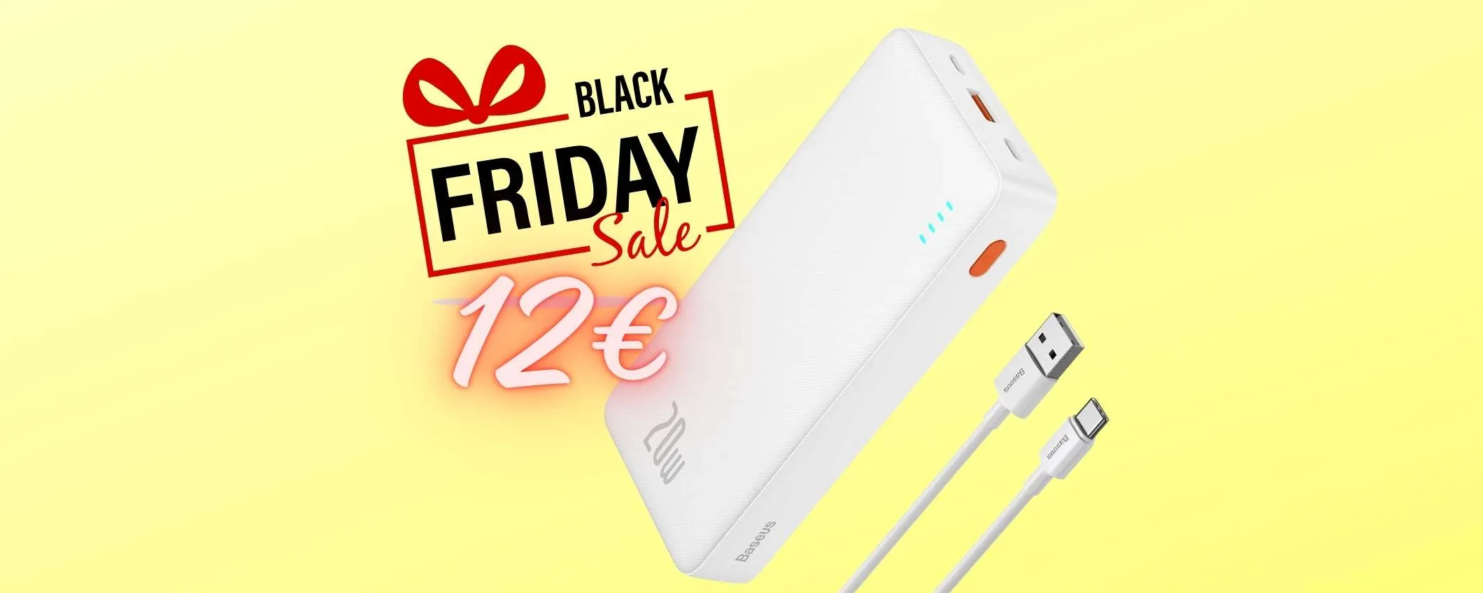 Power Bank da 20000mAh con ricarica rapida da 20W e 2 uscite tuo a 12€