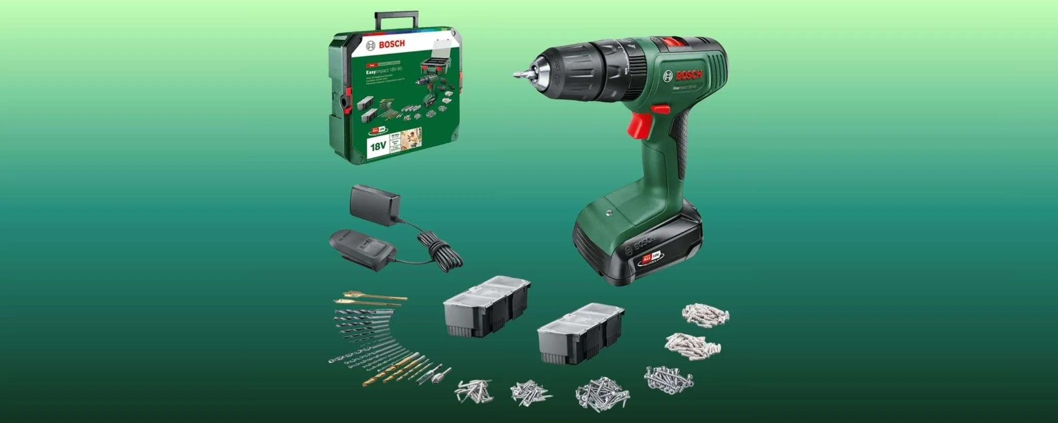 Trapano con percussione a batteria Bosch: ACCESSORIATO e SCONTATO su Amazon