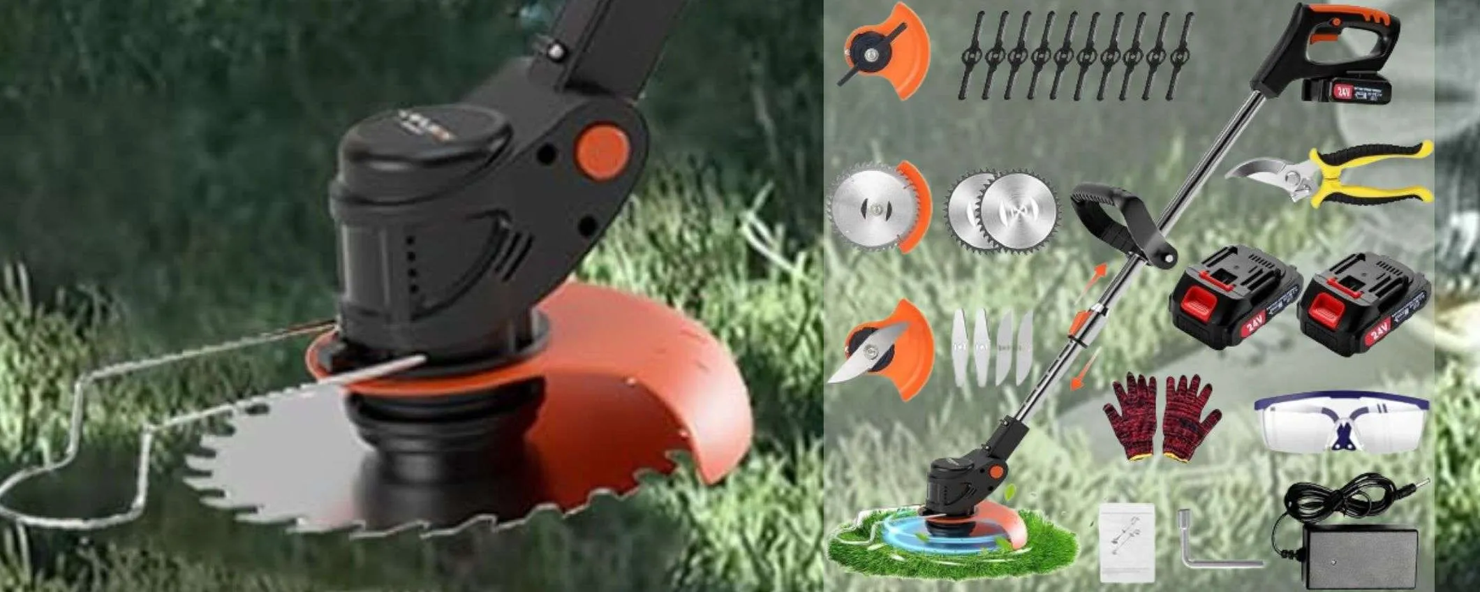 Decespugliatore con 2 batterie e una MAREA di accessori a prezzo SHOCK (56€)