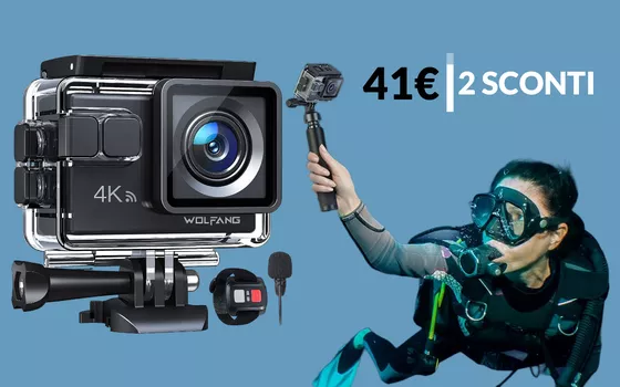 Action cam 4K, video e foto sbalorditivi: solo 41€ con 2 SCONTI