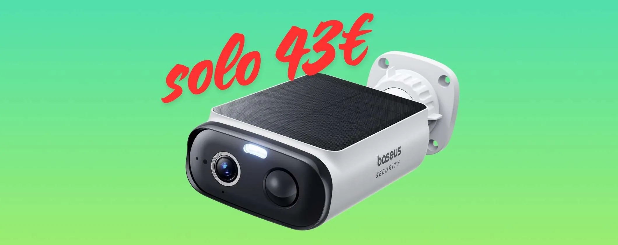 Solo 43€ con il coupon e puoi avere la telecamera WiFi Baseus con pannello solare