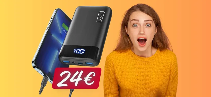 Power Bank da 20000 mAh e la BATTERIA è SEMPRE CARICA (24€)