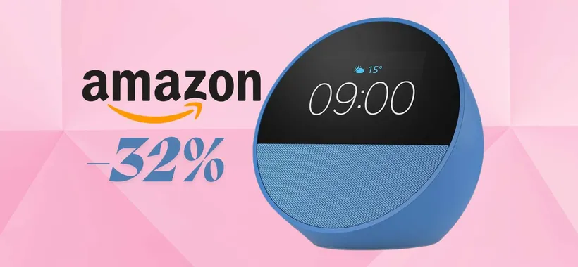 Amazon Echo Spot con display e audio migliorato oggi al 32% in meno