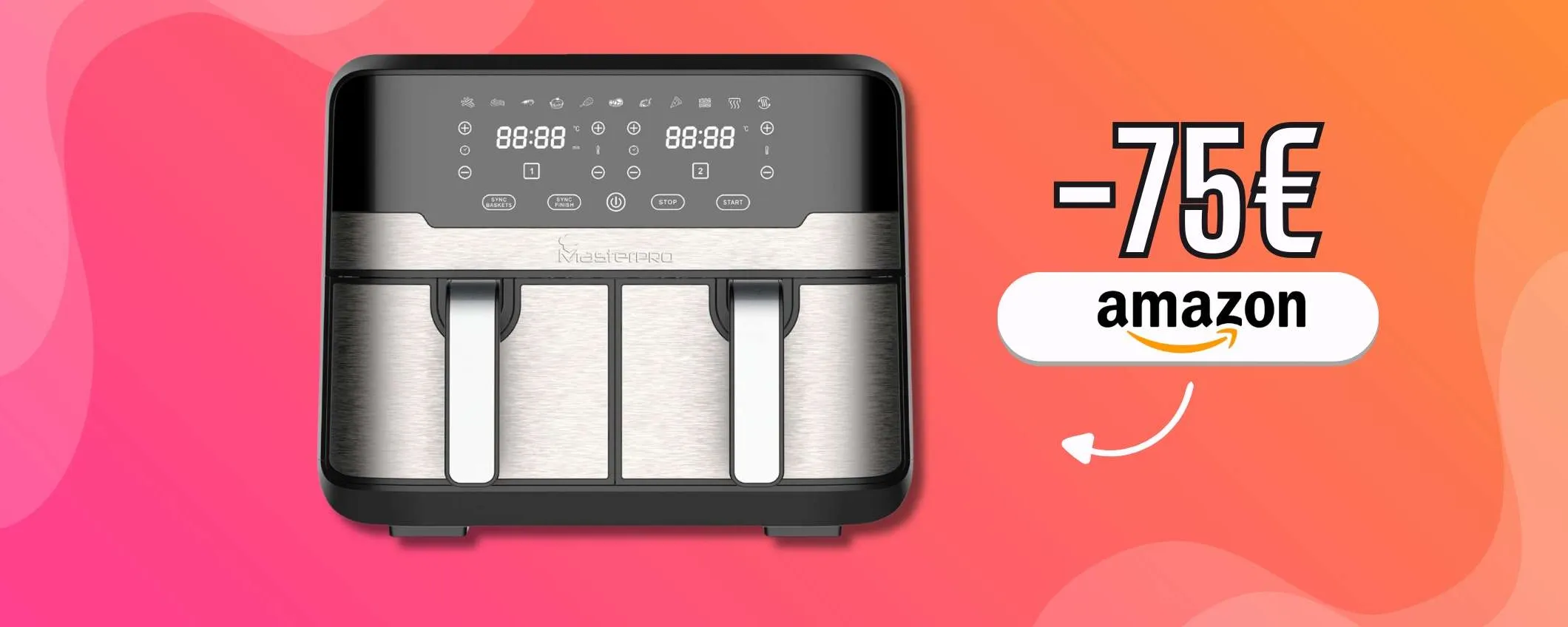 MasterPro Rocket Duo 900 è la doppia friggitrice ad aria in SOTTOCOSTO