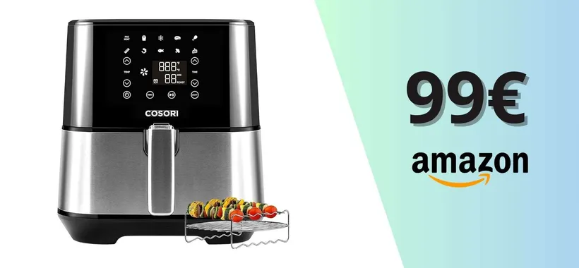 Friggitrice ad aria Cosori da 5,5L, sconto top: da 149 a soli 99 euro