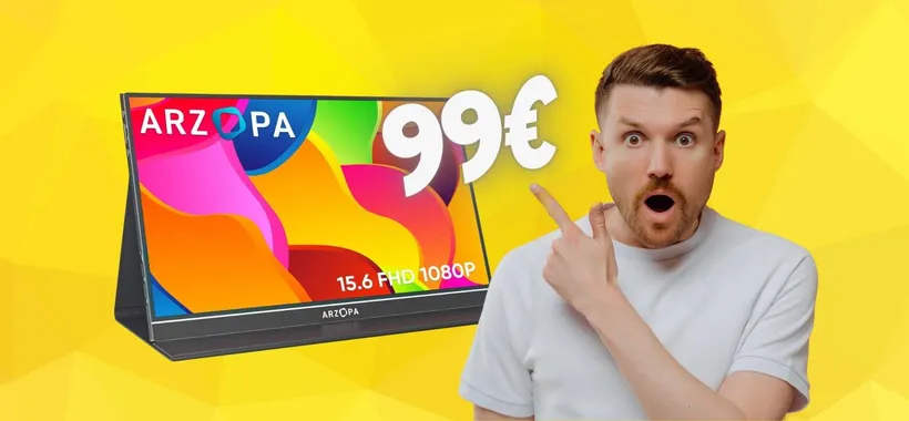 Il monitor portatile ARZOPA da 15,6 pollici CROLLA a 99€ su Amazon