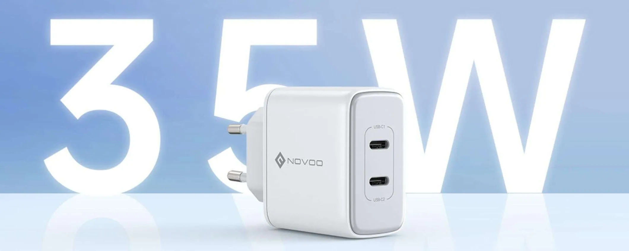 Caricatore Murale 35W Con Doppia Porta USB-C PD – Ricarica Rapida Per IPhone, IPad, Samsung