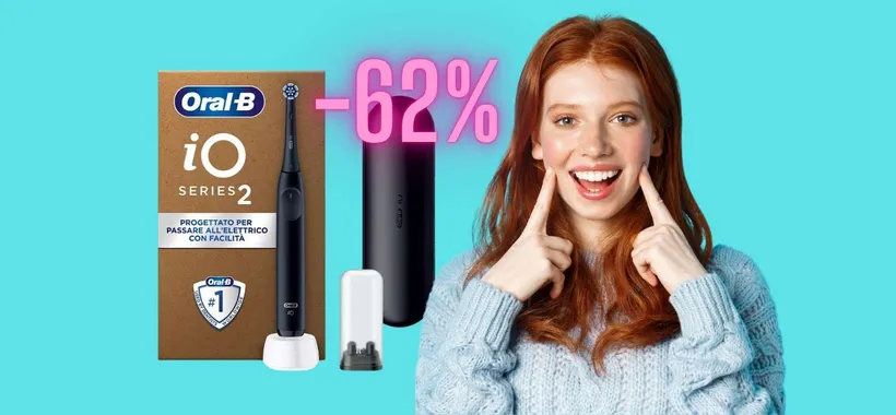 Oral-B io serie 2 con custodia da viaggio e dentifricio al 62% in meno
